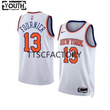 Maillot Basket New York Knicks Evan Fournier 13 Nike 2022-23 Association Edition Blanc Swingman - Enfant